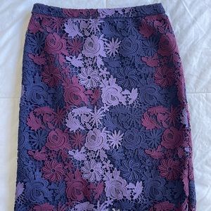 Lord & Taylor Floral Lace Pencil Skirt